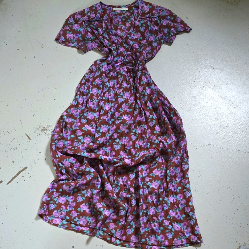 Christy Dawn Plum and Teal Floral Maxi Dress